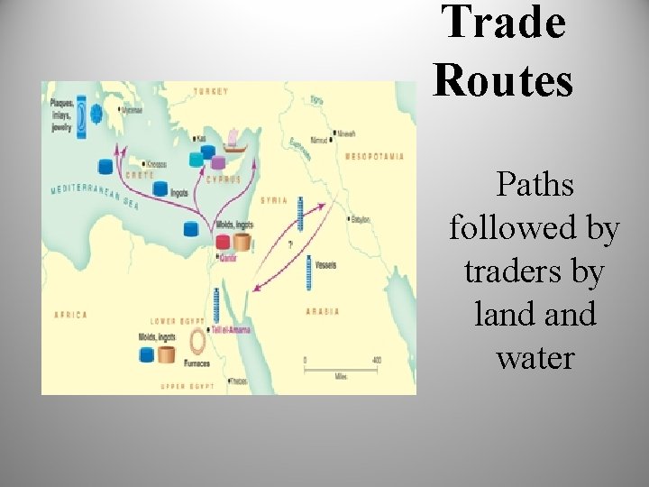 Trade Routes Paths followed by traders by land water 