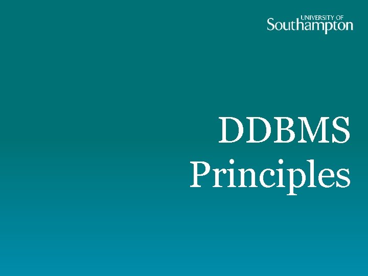 DDBMS Principles 