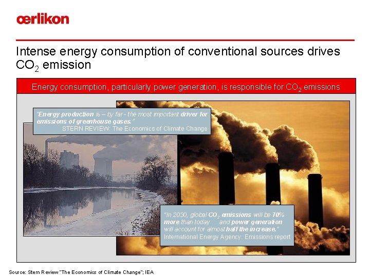 Intense energy consumption of conventional sources drives CO 2 emission Energy consumption, particularly power