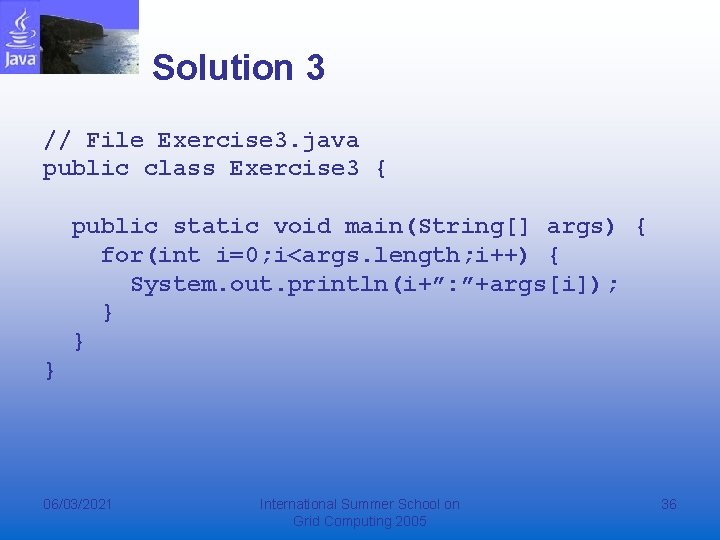 Solution 3 // File Exercise 3. java public class Exercise 3 { public static Solution 3 // File Exercise 3. java public class Exercise 3 { public static