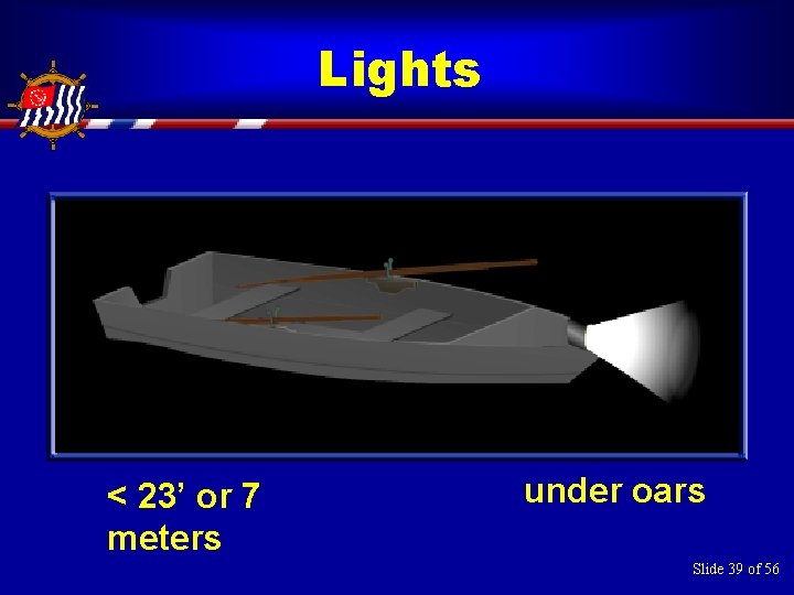 Lights < 23’ or 7 meters under oars Slide 39 of 56 