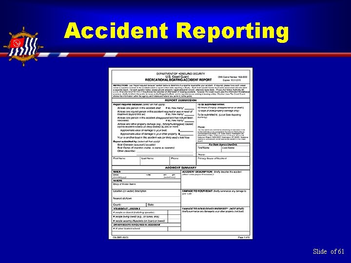 Accident Reporting Slide of 61 