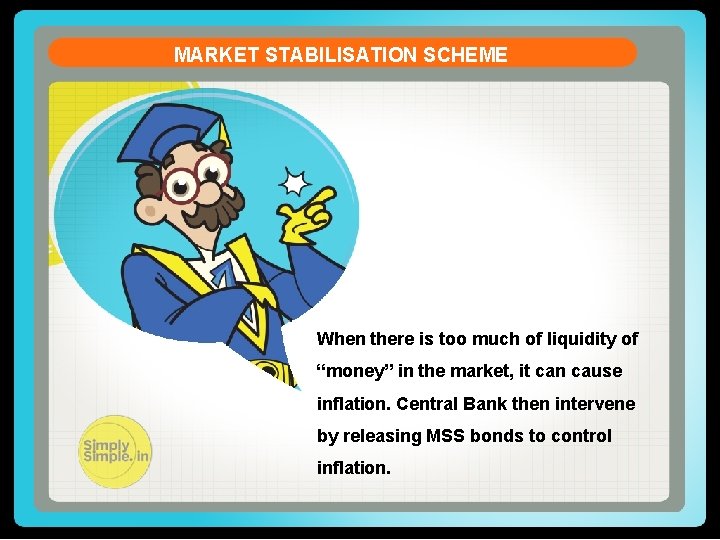 MARKET STABILISATION SCHEME When there is too much of liquidity of “money” in the
