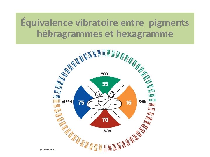 Équivalence vibratoire entre pigments hébragrammes et hexagramme 