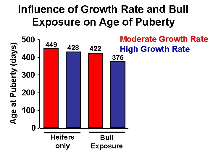 Age at Puberty (days) Influence of Growth Rate and Bull Exposure on Age of