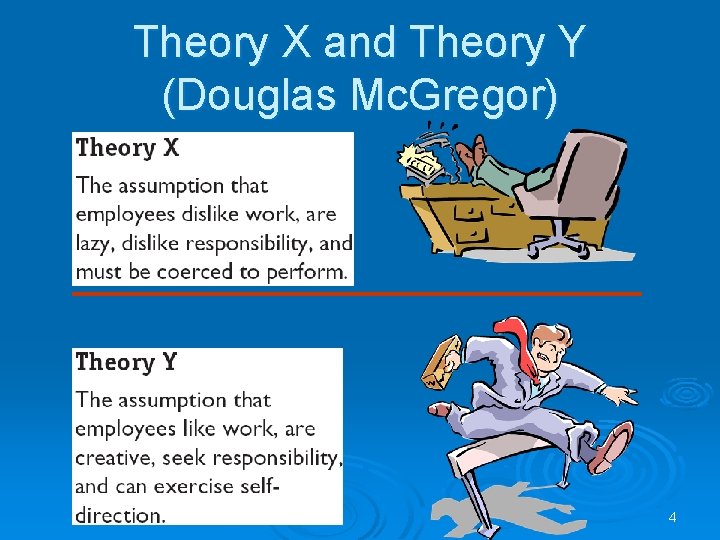 Theory X and Theory Y (Douglas Mc. Gregor) 4 