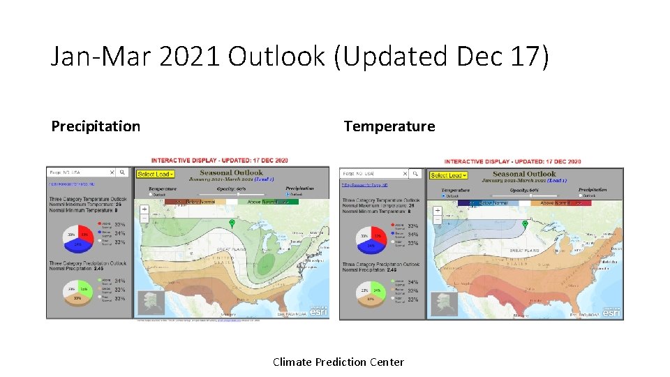 Jan-Mar 2021 Outlook (Updated Dec 17) Precipitation Temperature Climate Prediction Center 
