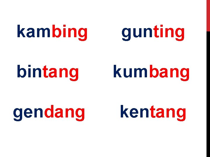 kambing gunting bintang kumbang gendang kentang 