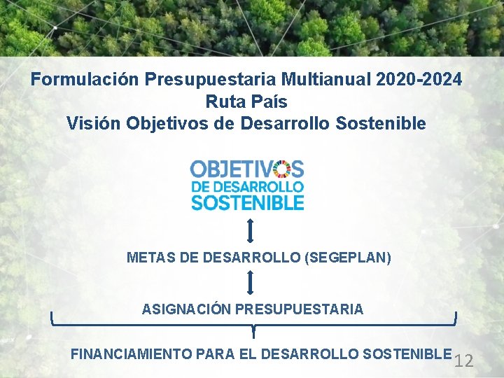 Formulación Presupuestaria Multianual 2020 -2024 Ruta País Visión Objetivos de Desarrollo Sostenible METAS DE