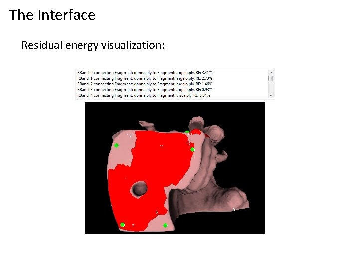 The Interface Residual energy visualization: 