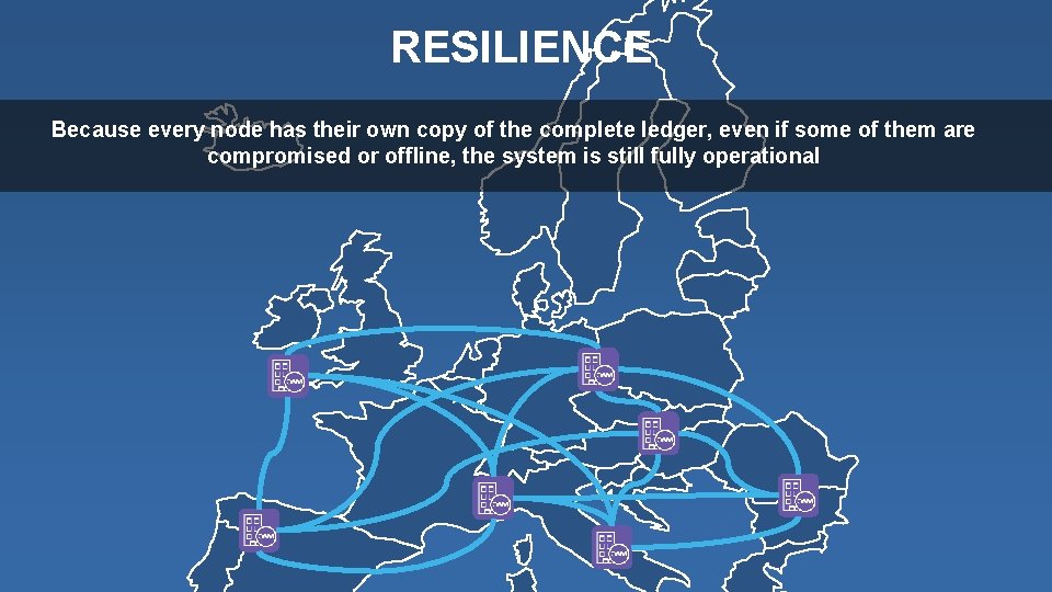 RESILIENCE Because every node has their own copy of the complete ledger, even if