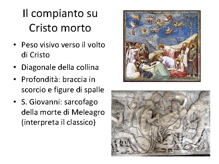 Il compianto su Cristo morto • Peso visivo verso il volto di Cristo •