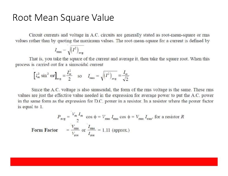 Root Mean Square Value 