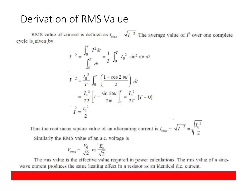 Derivation of RMS Value 