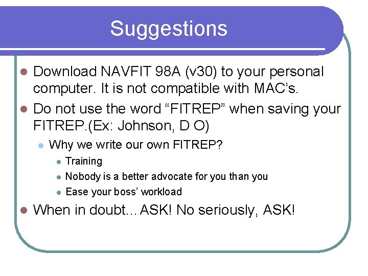 Suggestions Download NAVFIT 98 A (v 30) to your personal computer. It is not