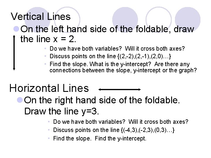 Vertical Lines l On the left hand side of the foldable, draw the line