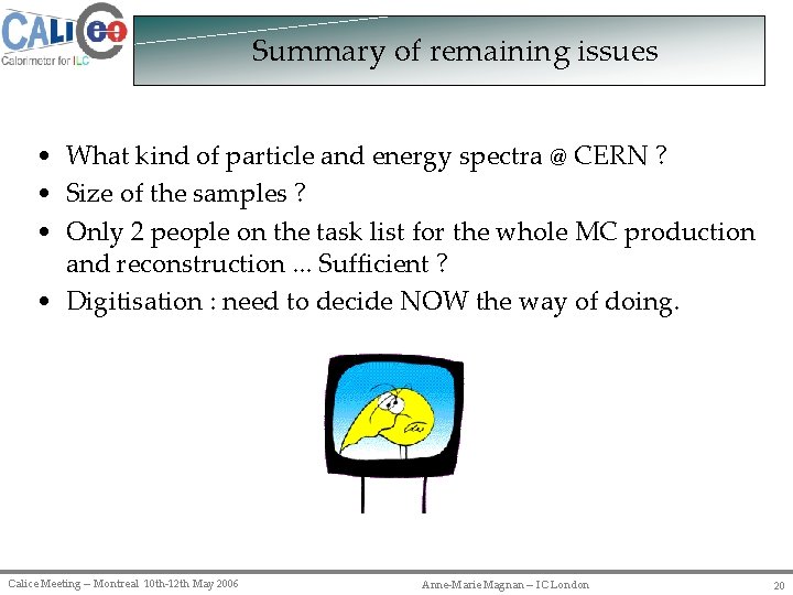 Summary of remaining issues • What kind of particle and energy spectra @ CERN