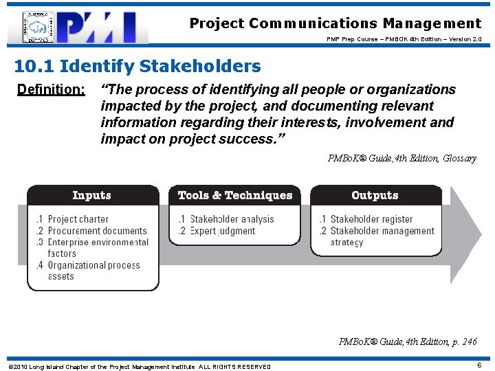Project Communications Management PMP Prep Course – PMBOK 4 th Edition – Version 2.