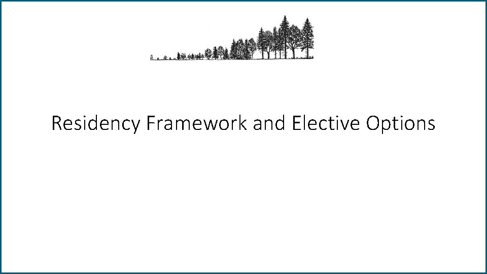 Residency Framework and Elective Options 