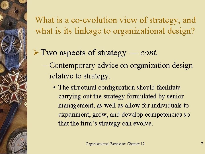 What is a co-evolution view of strategy, and what is its linkage to organizational