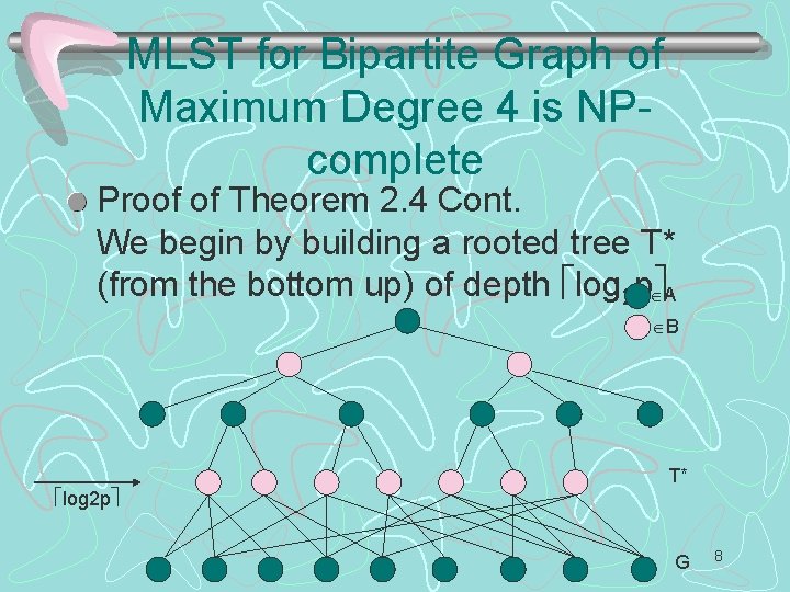 MLST for Bipartite Graph of Maximum Degree 4 is NPcomplete Proof of Theorem 2.