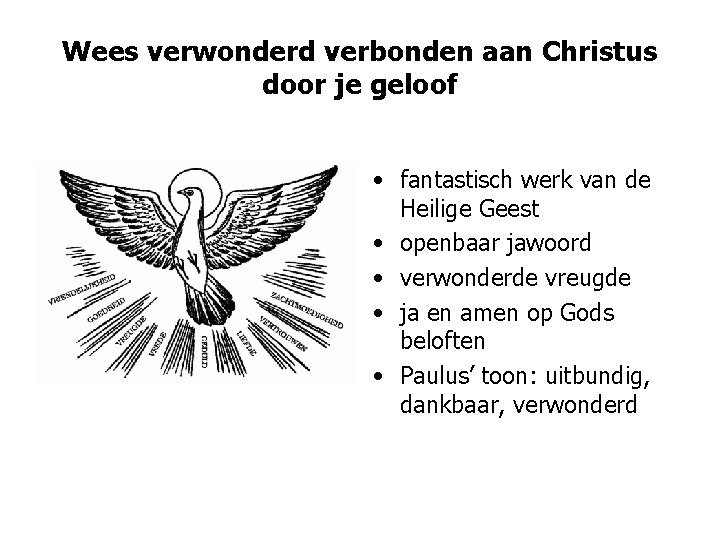 Wees verwonderd verbonden aan Christus door je geloof • fantastisch werk van de Heilige