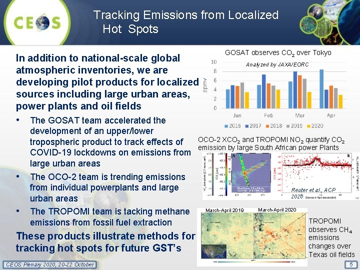 Tracking Emissions from Localized Hot Spots In addition to national-scale global atmospheric inventories, we