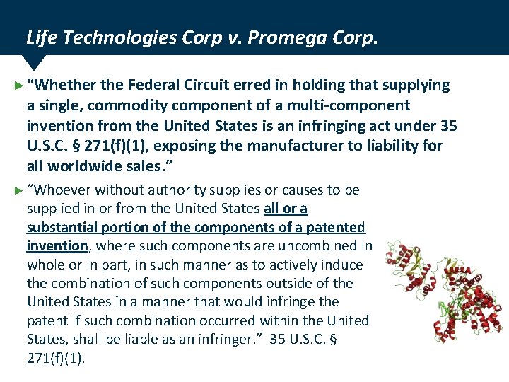 Life Technologies Corp v. Promega Corp. ► “Whether the Federal Circuit erred in holding