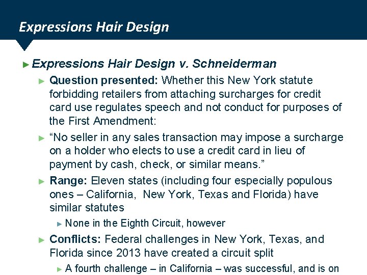 Expressions Hair Design ► Expressions ► ► ► Hair Design v. Schneiderman Question presented: