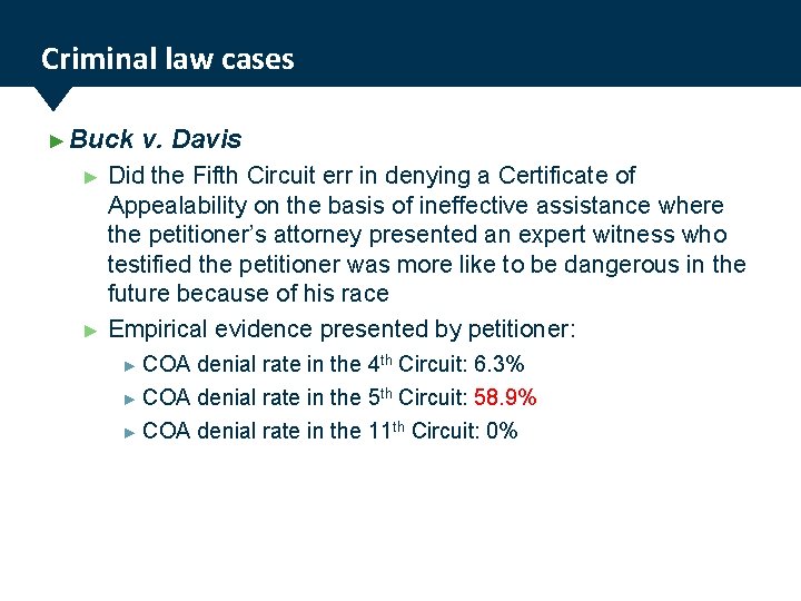 Criminal law cases ► Buck ► ► v. Davis Did the Fifth Circuit err