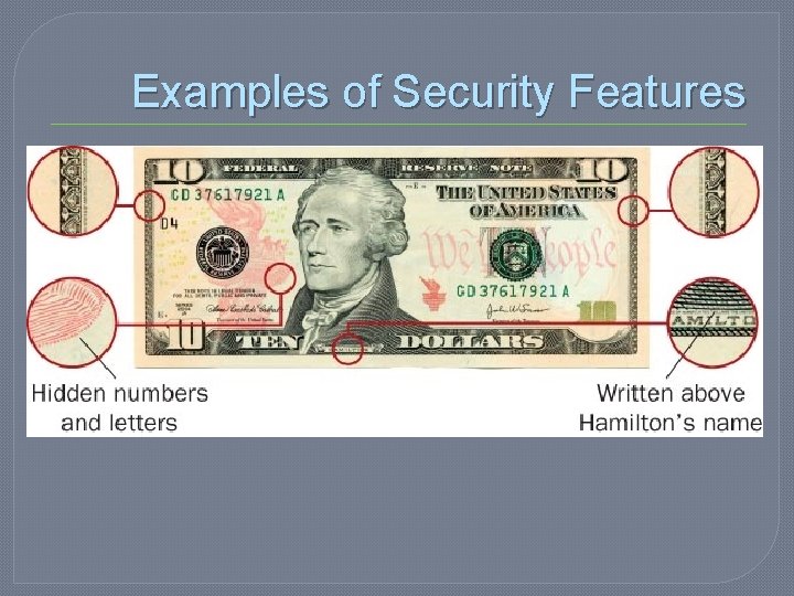 Examples of Security Features 