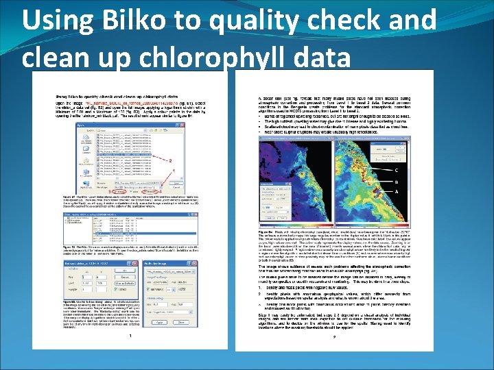 Using Bilko to quality check and clean up chlorophyll data 