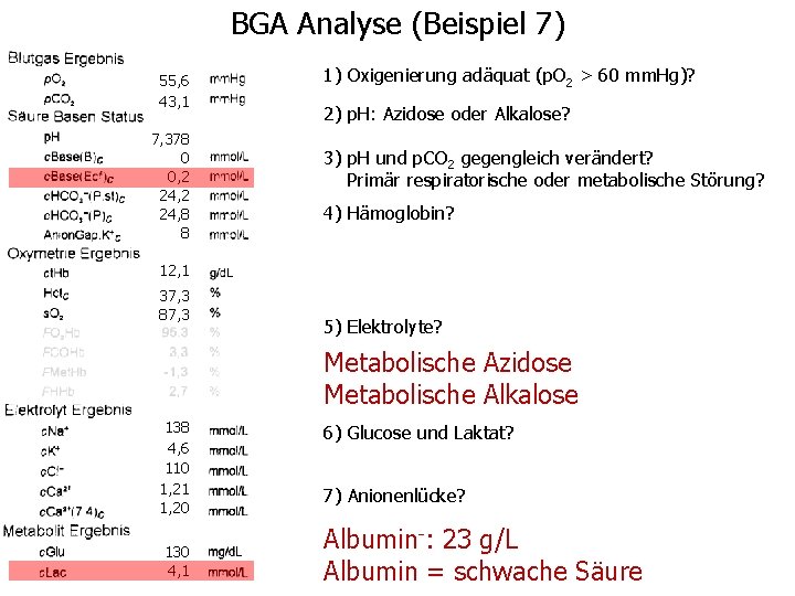 BGA Analyse (Beispiel 7) 55, 6 43, 1 7, 378 0 0, 2 24,