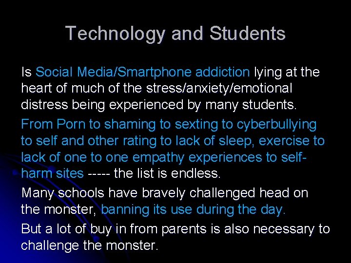 Technology and Students Is Social Media/Smartphone addiction lying at the heart of much of