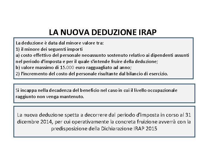Fiscalità del trust pag. 131 LA NUOVA DEDUZIONE IRAP La deduzione è data dal Fiscalità del trust pag. 131 LA NUOVA DEDUZIONE IRAP La deduzione è data dal