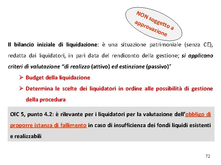 argomento NO Ns app oggett oa rov azio ne Il bilancio iniziale di liquidazione: argomento NO Ns app oggett oa rov azio ne Il bilancio iniziale di liquidazione: