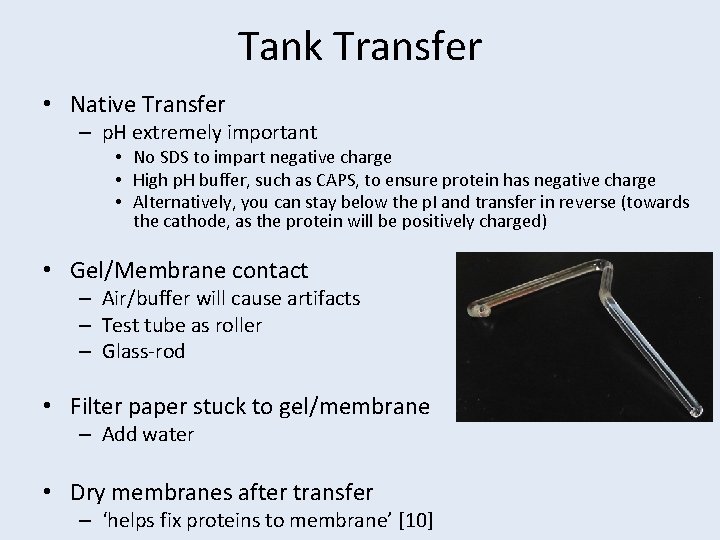 Tank Transfer • Native Transfer – p. H extremely important • No SDS to