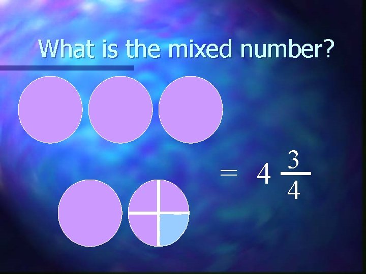 What is the mixed number? 3 = 4 4 