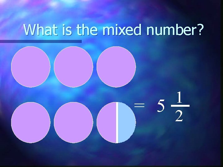 What is the mixed number? 1 = 5 2 