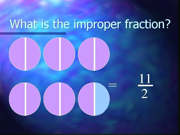 What is the improper fraction? = 11 2 