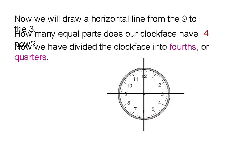 Now we will draw a horizontal line from the 9 to the 3. How