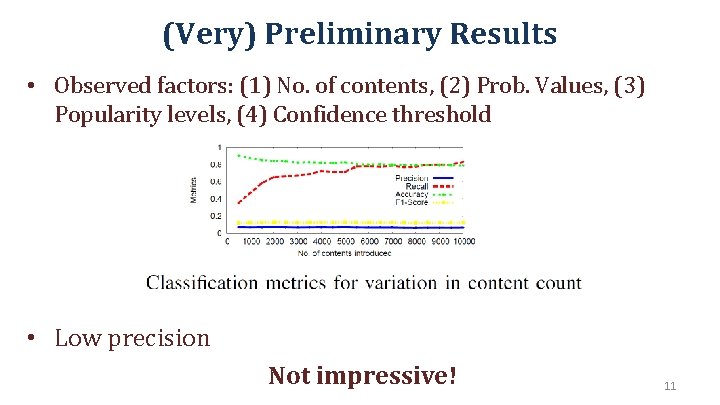 (Very) Preliminary Results • Observed factors: (1) No. of contents, (2) Prob. Values, (3)