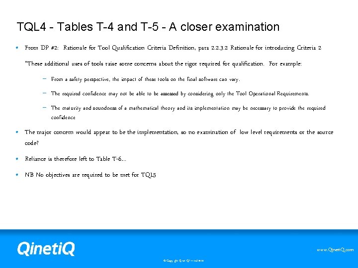 TQL 4 - Tables T-4 and T-5 - A closer examination • From DP