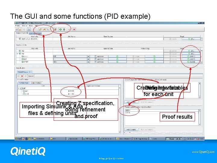 The GUI and some functions (PID example) Creating Defining Interface variables for each unit