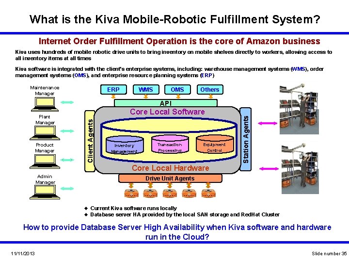 What is the Kiva Mobile-Robotic Fulfillment System? Internet Order Fulfillment Operation is the core What is the Kiva Mobile-Robotic Fulfillment System? Internet Order Fulfillment Operation is the core