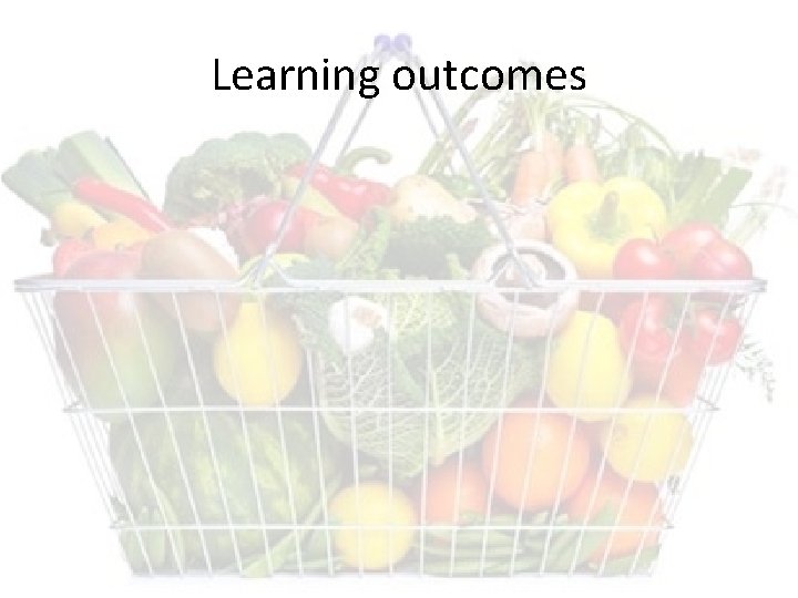 Learning outcomes 