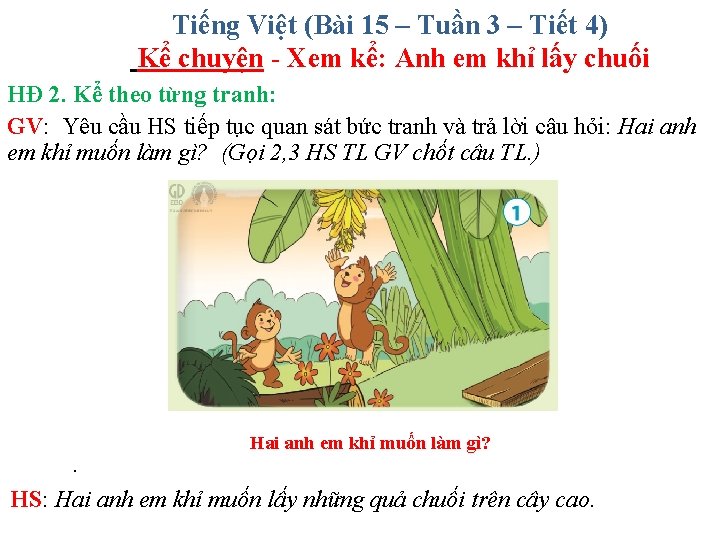 Tiếng Việt (Bài 15 – Tuần 3 – Tiết 4) Kể chuyện - Xem