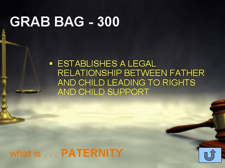 GRAB BAG - 300 § ESTABLISHES A LEGAL RELATIONSHIP BETWEEN FATHER AND CHILD LEADING