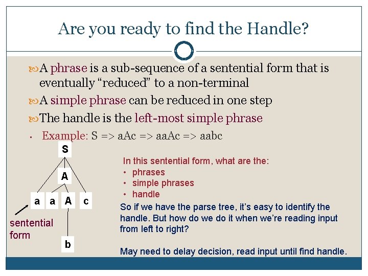 Are you ready to find the Handle? A phrase is a sub sequence of