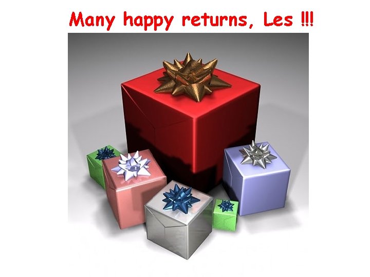 Many happy returns, Les !!! 